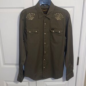 Howler Brothers Olive Embroidered Casual Shirt